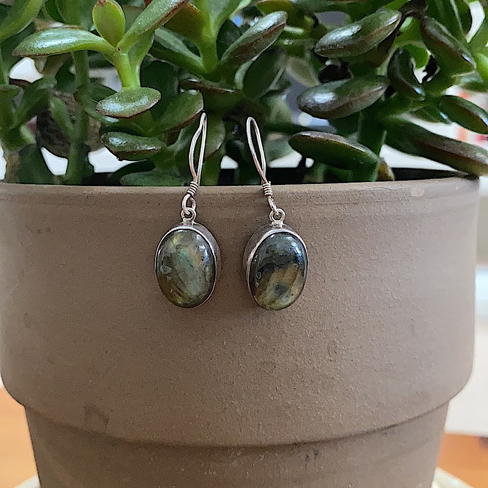 925 Labradorite Earrings